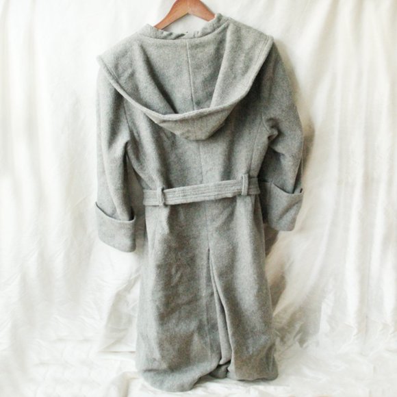 Grey Vintage Wool Trench Style Coat - Picture 4 of 4